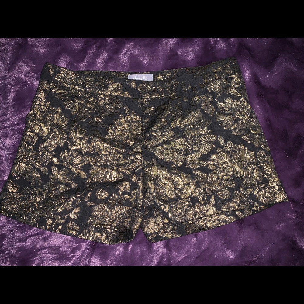 Gold floral shorts